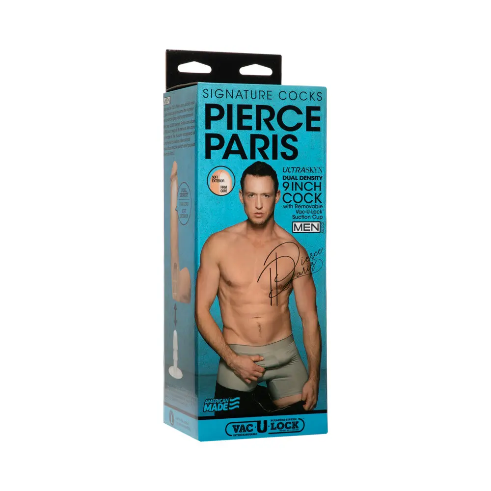 Signature Cocks Pierce Paris 9 Inch Ultraskyn Cock With Removable Vac-U-Lock Suction Cup Vanilla 1