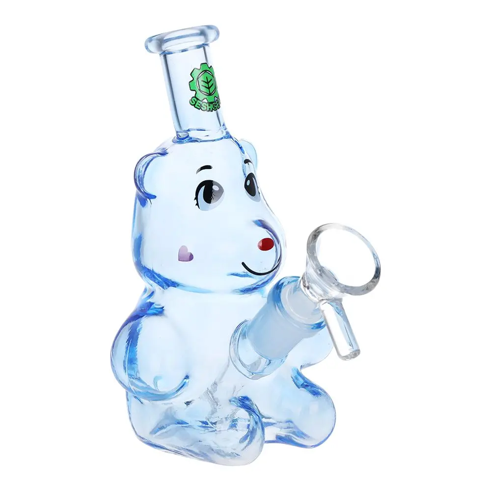 Seshgear Happy Bears Glass Water Pipe - 5" / 14Mm F / Colors Vary 2