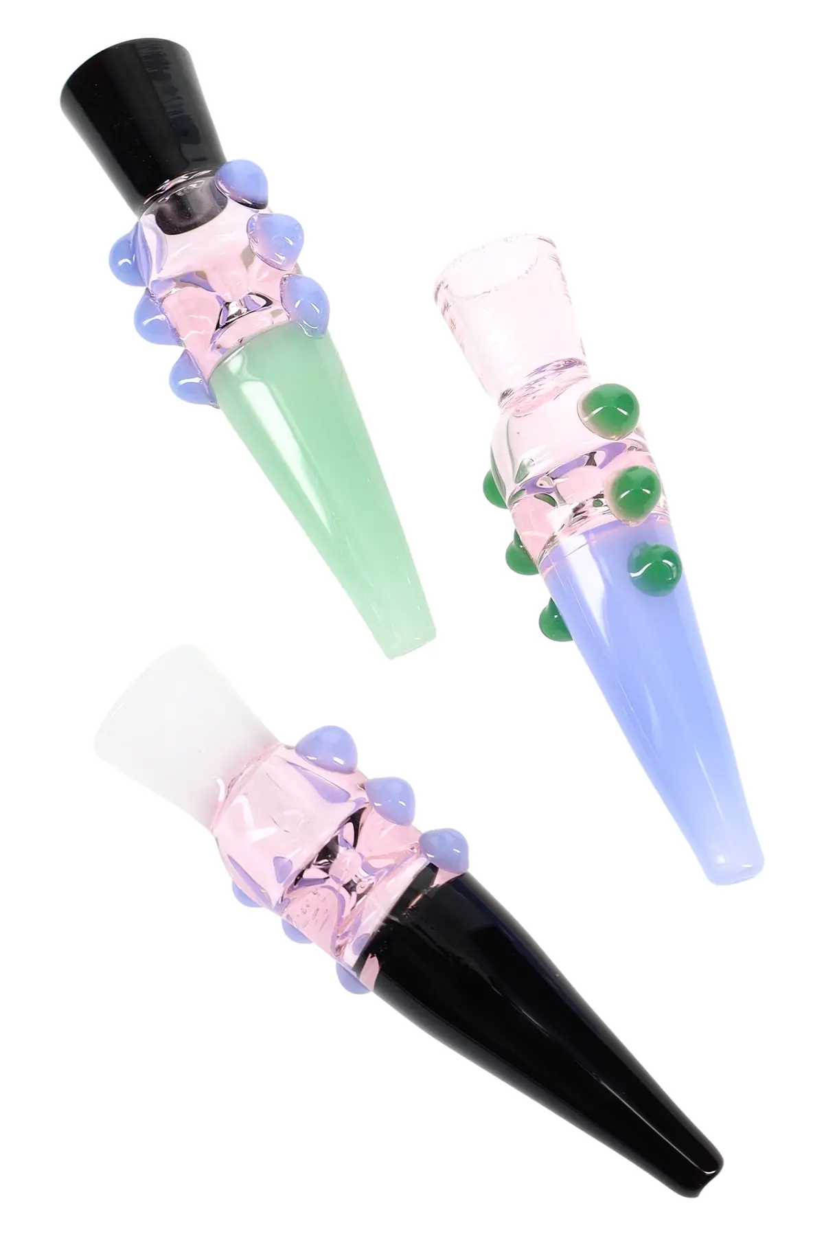 Neon Swirl Glass Chillum “Glow Grazer” – 4″ – Assorted Colors 1