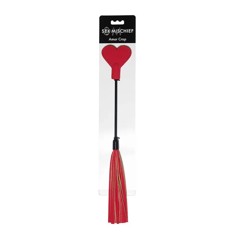 Sportsheets Sex & Mischief Amor Crop Heart-Shaped Dual-Ended Flogger Red 1