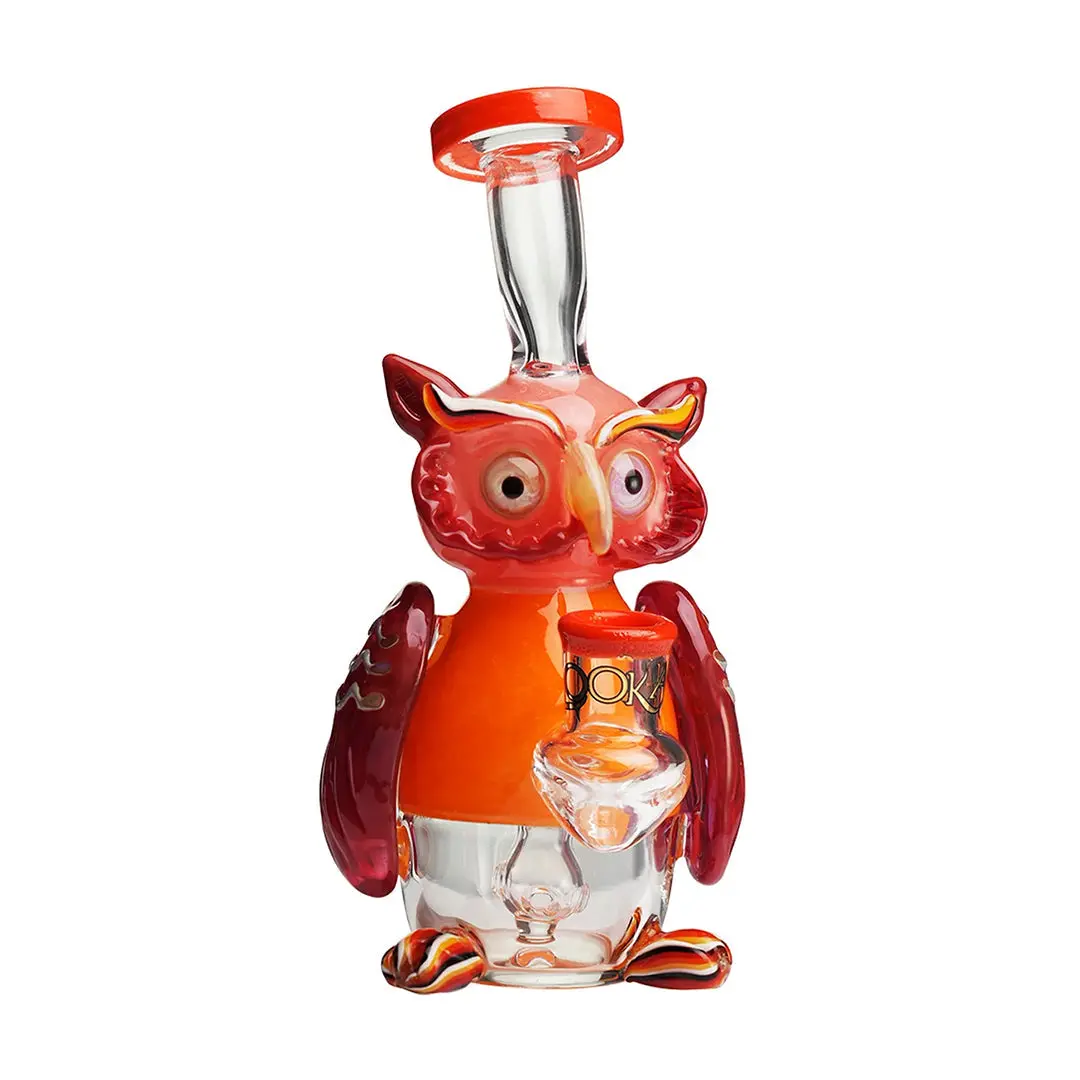 Lookah Glass 9" Mini Nerdy Owl Water Pipe 2