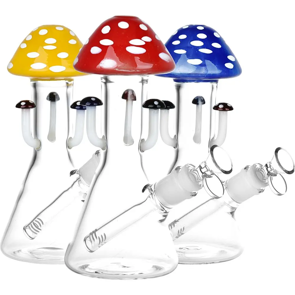 Marvelous Mushroom Melange Glass Water Pipe - 8.25" / 14Mm F / Colors Vary 1