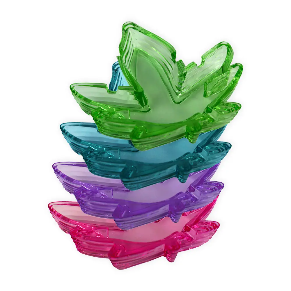 Pot Leaf Ashtray Assorted Color 4-Pack 1