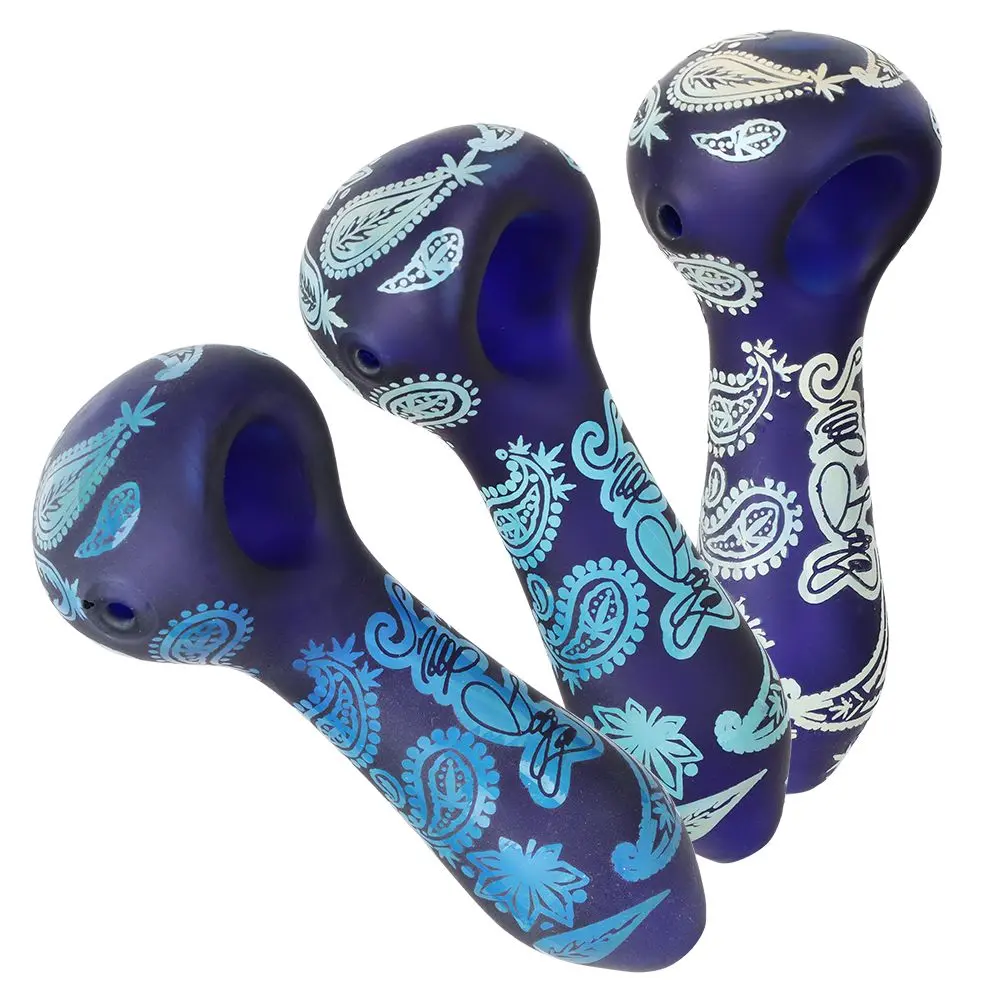 Dogg Lbs Engraved Hazely Glass Spoon Pipe - 4" / Colors Vary 1