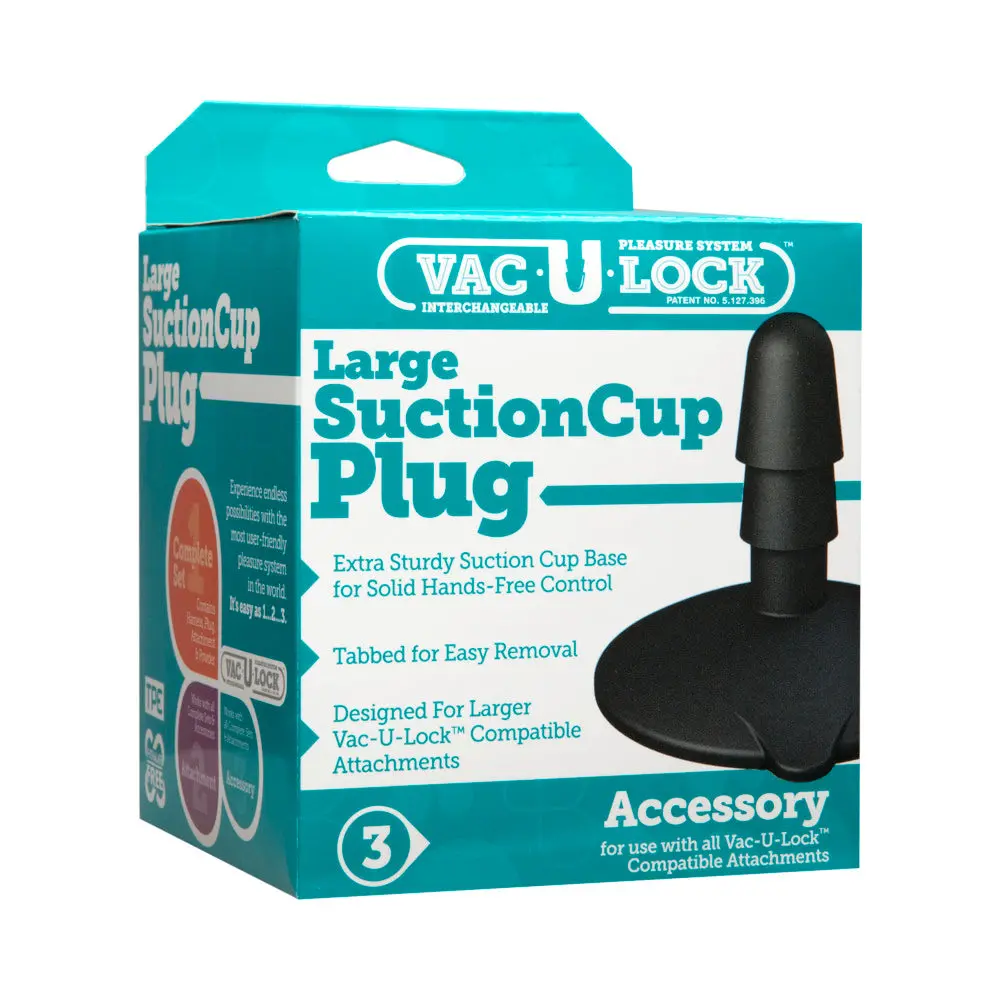 Vac-U-Lock - Large Black Suction Cup Plug Black 1