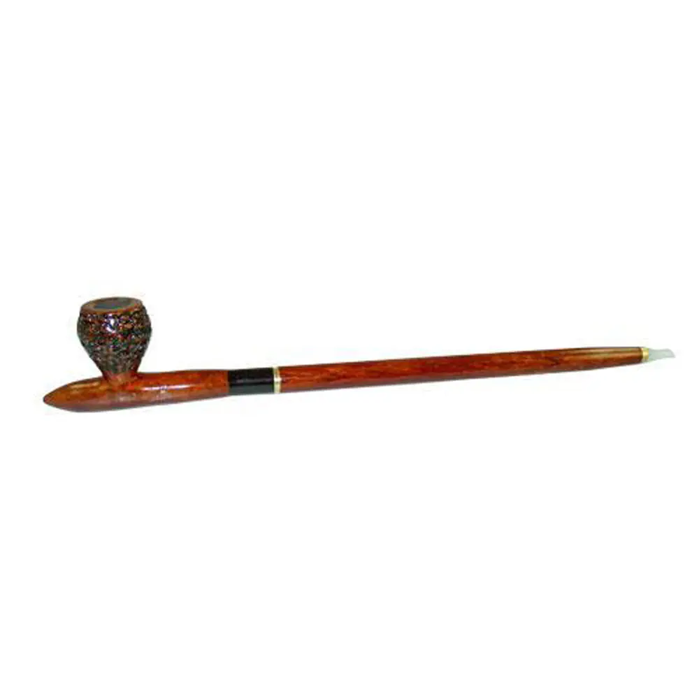 Engraved African Wood & Sassafras Tobacco Pipe 1