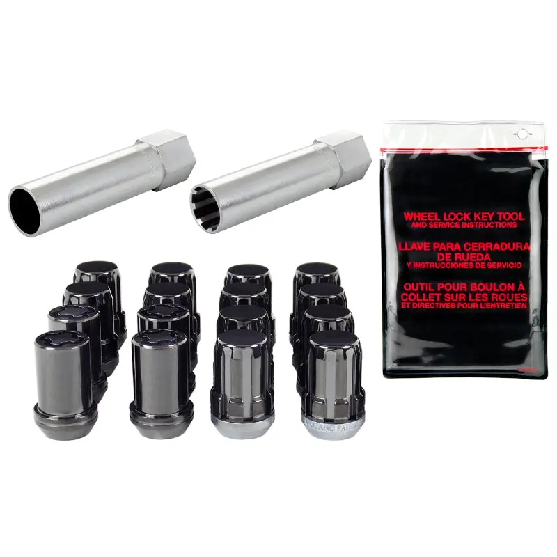 Mcgard Splinedrive Tuner 4 Lug Install Kit W/Locks & Tool (Cone) M12x1.5 / 13/16 Hex - Black 1
