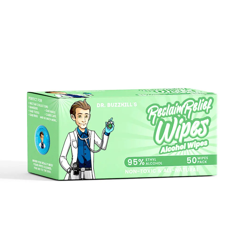 Dr. Buzzkill's Reclaim Relief Wipes - All Natural Ethanol Alcohol 50 Count 1