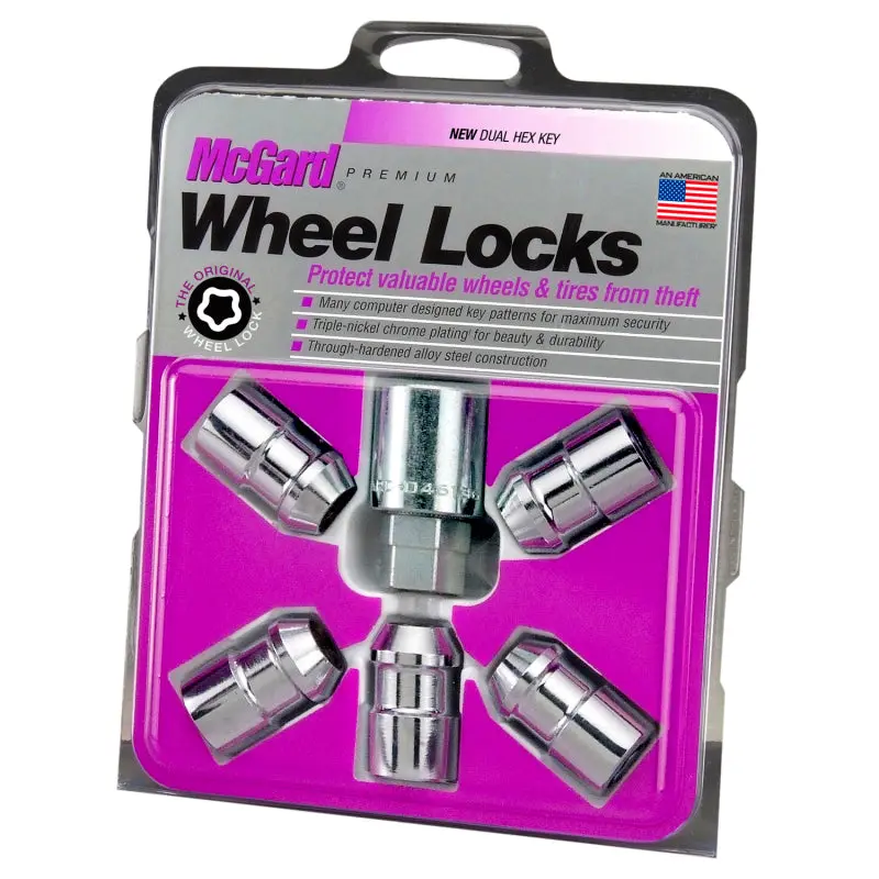 Mcgard Wheel Lock Nut Set - 5Pk. (Cone Seat) 1/2-20 / 3/4 &13/16 Dual Hex / 1.46In. Length - Chrome 1