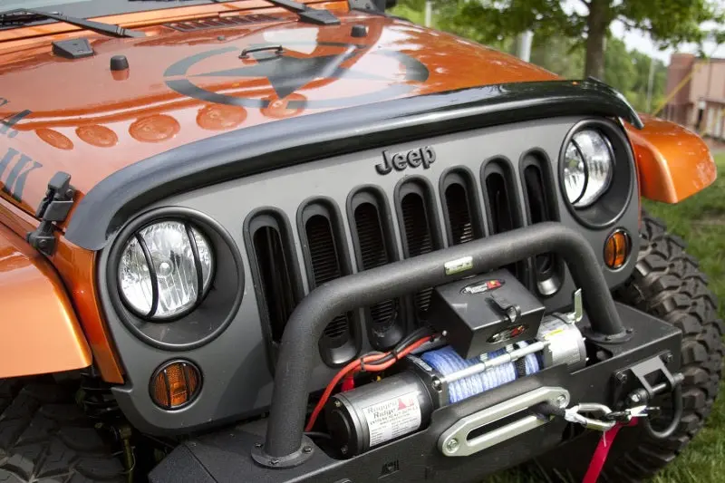 Rugged Ridge Wraparound Bug Deflector Smoke 07-18 Jeep Wrangler 1