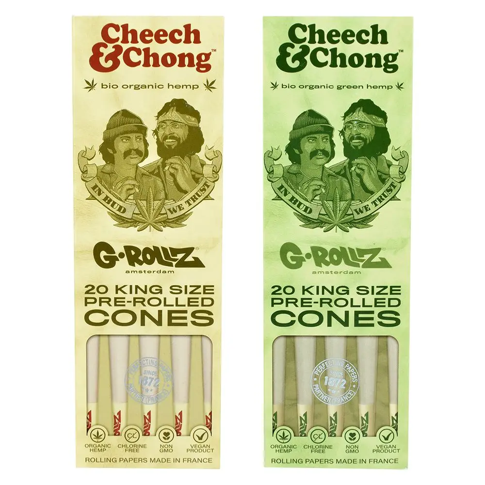 Cheech & Chong™ X G-Rollz Organic Hemp Cones | 20Pc | King Size 1