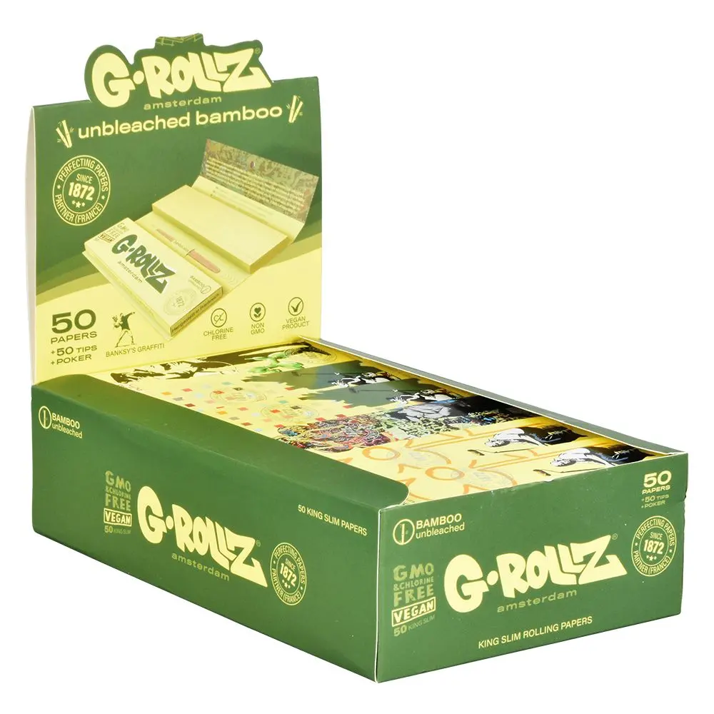 G-Rollz X Banksy's Graffiti Paper + Tips | 50Pc | King Size | 24Pk 1