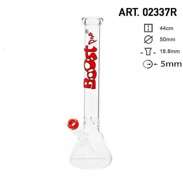 Boost | 17" Red Beaker Base Glass Water Pipe 1