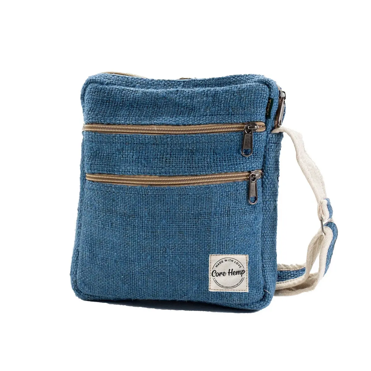 Core Hemp Multi Pocket Crossbody Purse - Himal Blue 1