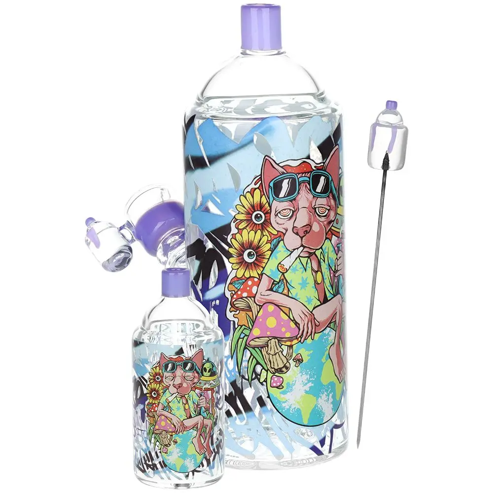 Pulsar Graffiti Series Spray Paint Glass Water Pipe Set / 7.5" / 14Mm F 4