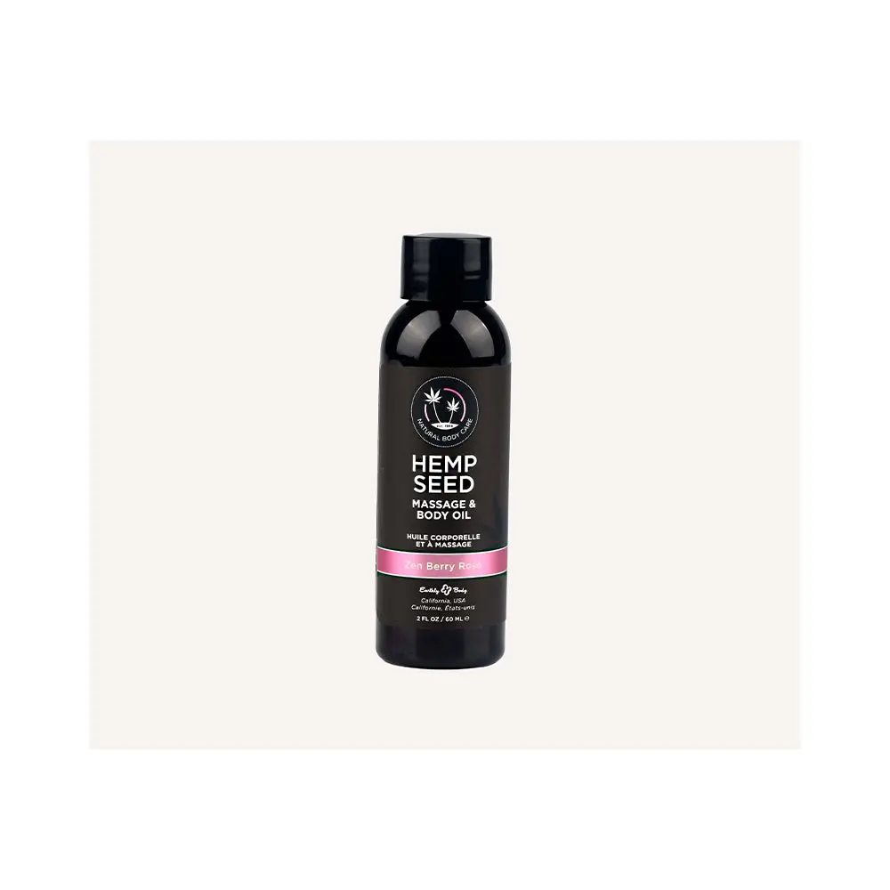 Earthly Body Hemp Seed Massage & Body Oil Zen Berry Rose 1