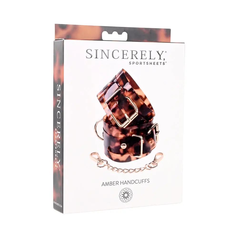 Sincerely, Sportsheets Amber Adjustable Handcuffs With Removable Chain Tortoiseshell 1