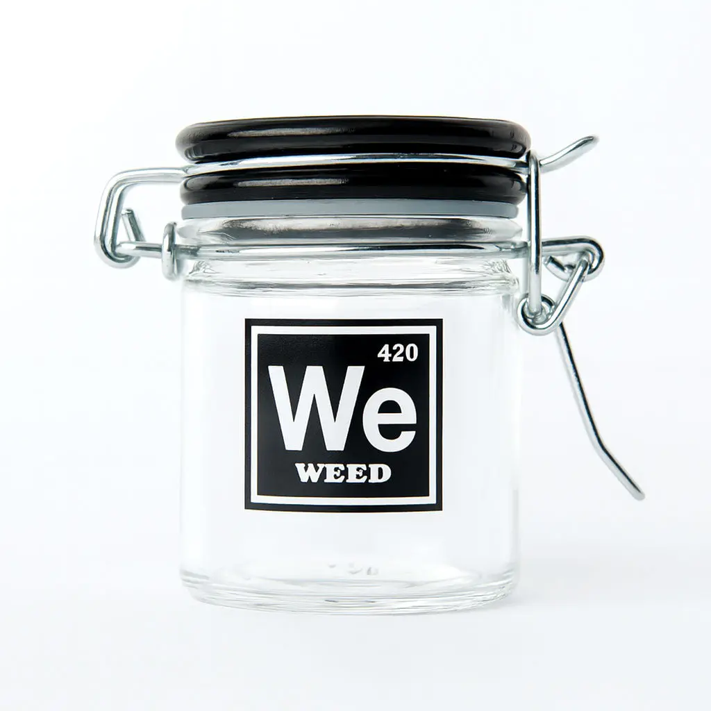 Airtight Glass Weed Periodic Symbol Storage Jar 2