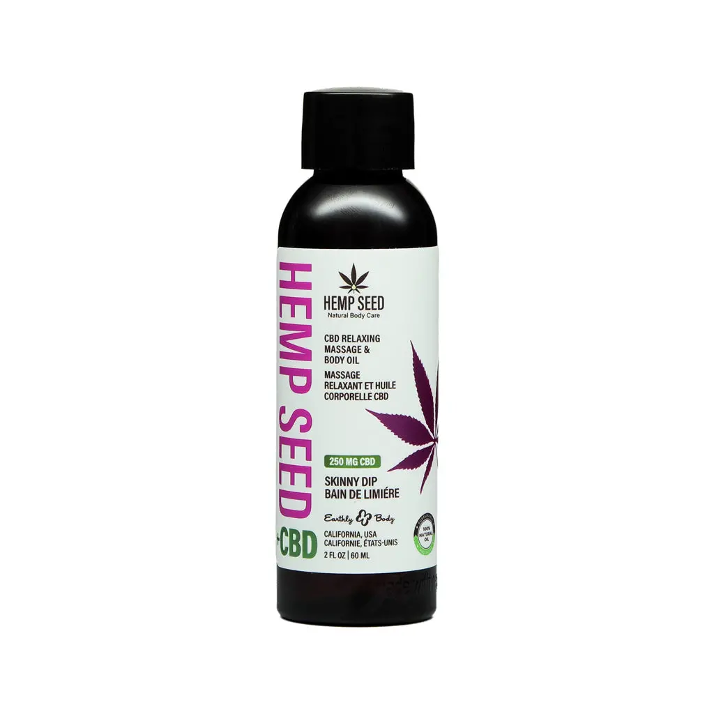 Earthly Body Hemp Seed Cbd Relaxing Massage And Body Oil Skinny Dip 2 Oz. 1