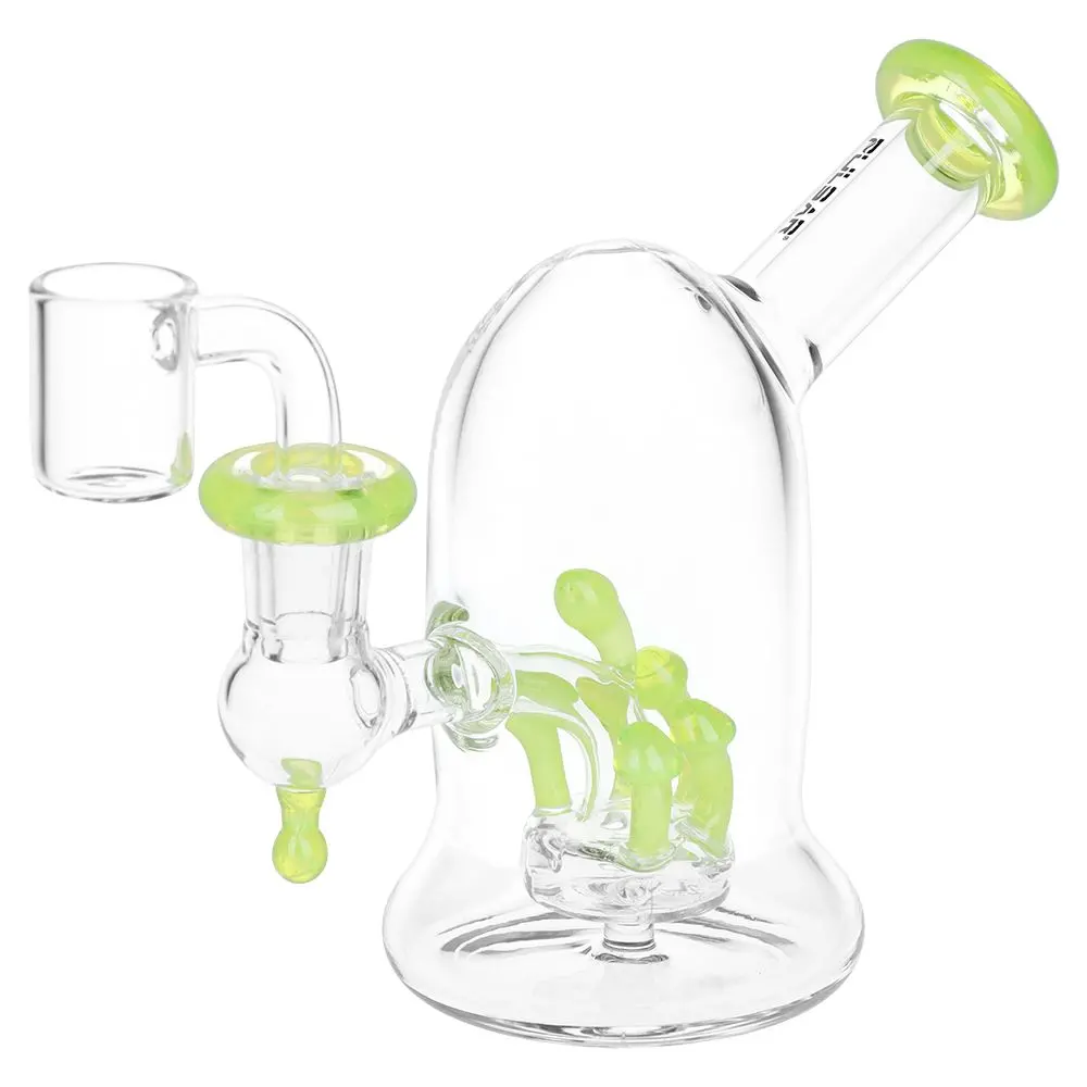 Pulsar Bioluminescence Shroom Perc Mini Glass Dab Rig - 5" / 14Mm F / Colors Vary 2