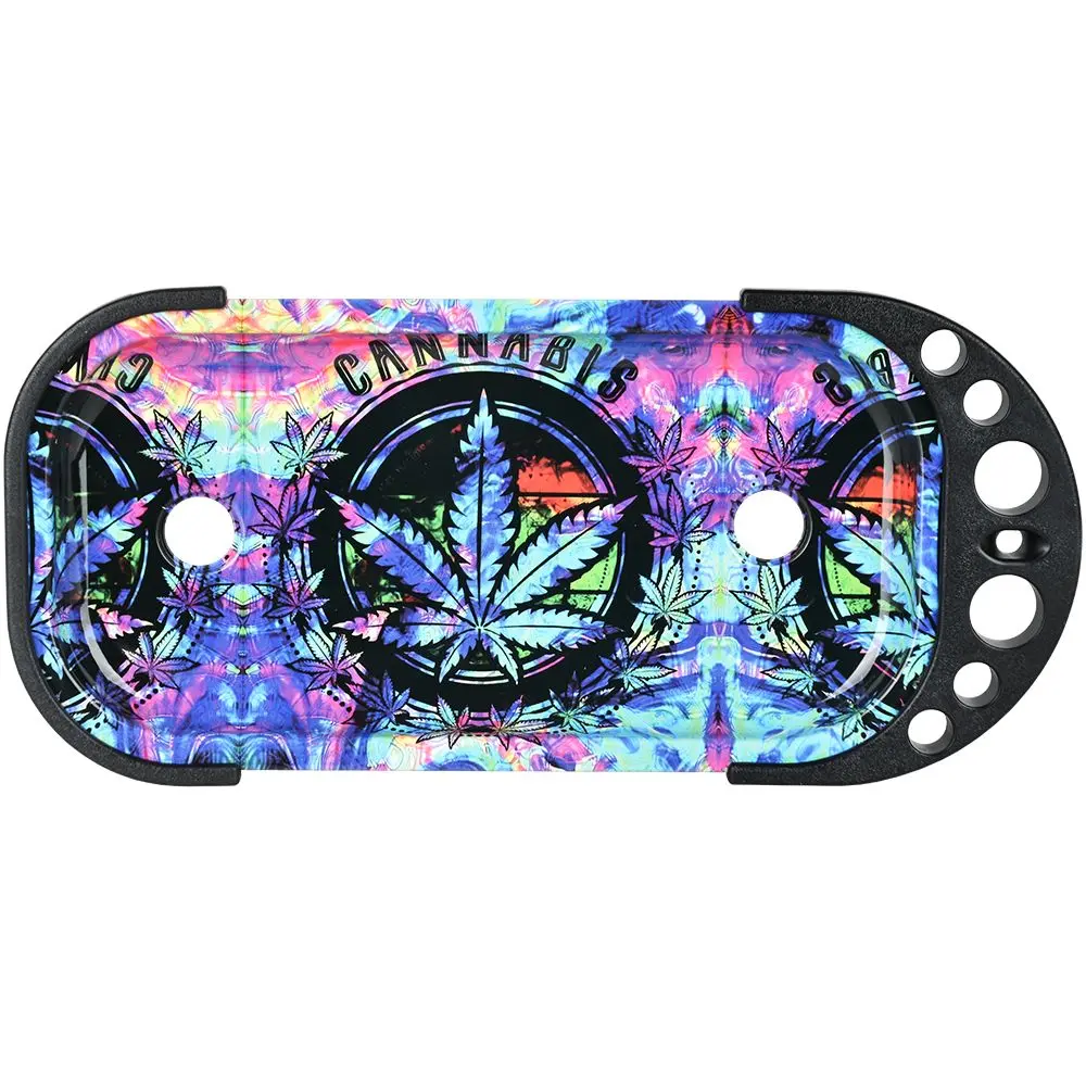 Elevated Metal Rolling Tray & Cone Loader Kit - Tie Dye Leaf 1