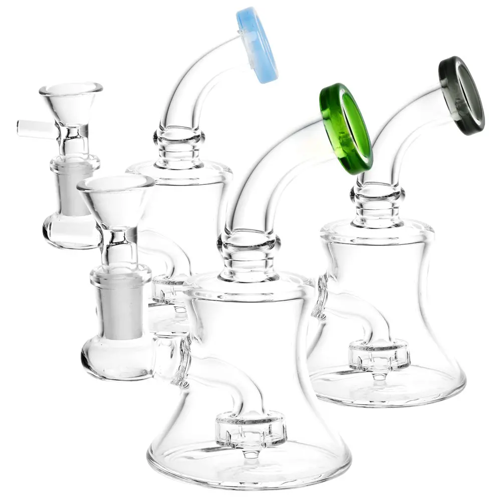 Bent Neck Bell Mini Water Pipe - 5"/14Mm F/Colors Vary 1