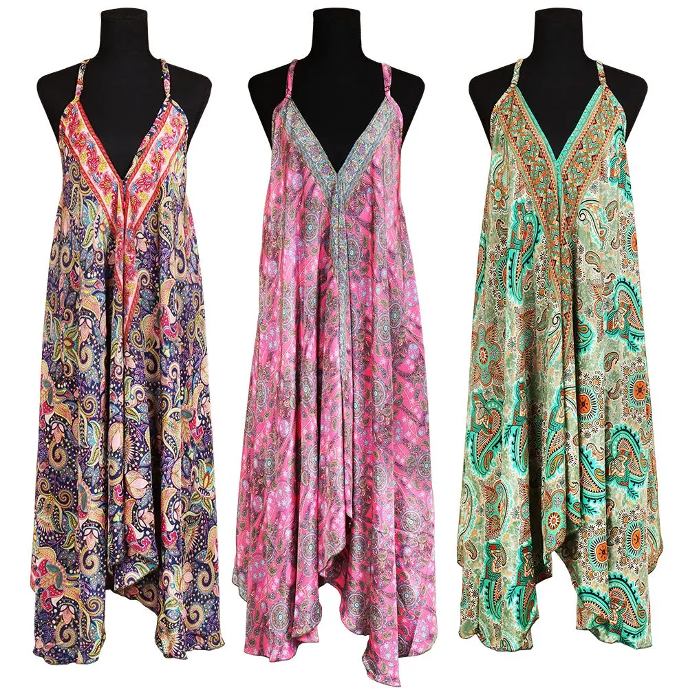 Halter Top Silk Full Length Dress 1