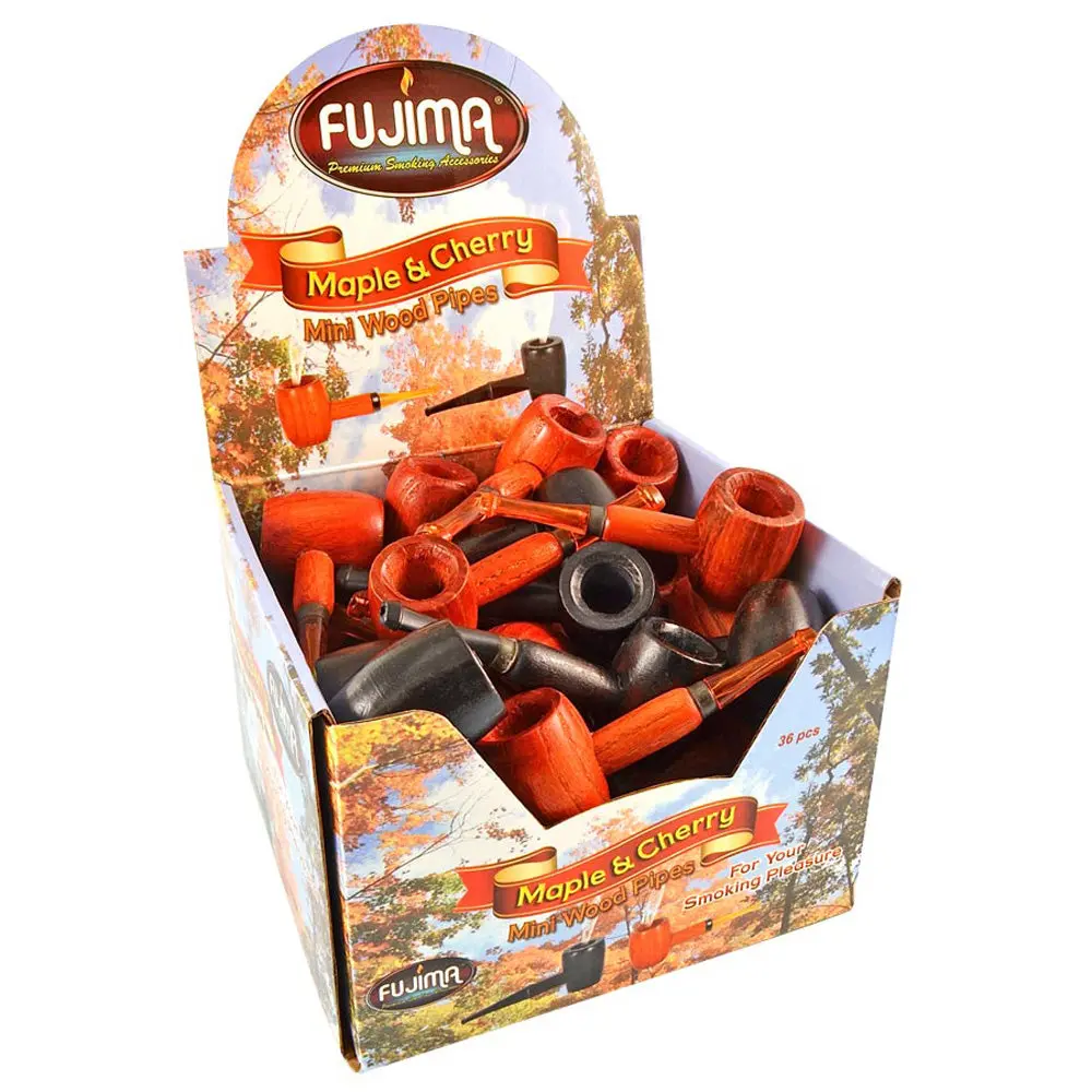 Fujima Maple & Cherry Mini Wood Pipe Display- 36Pc 1