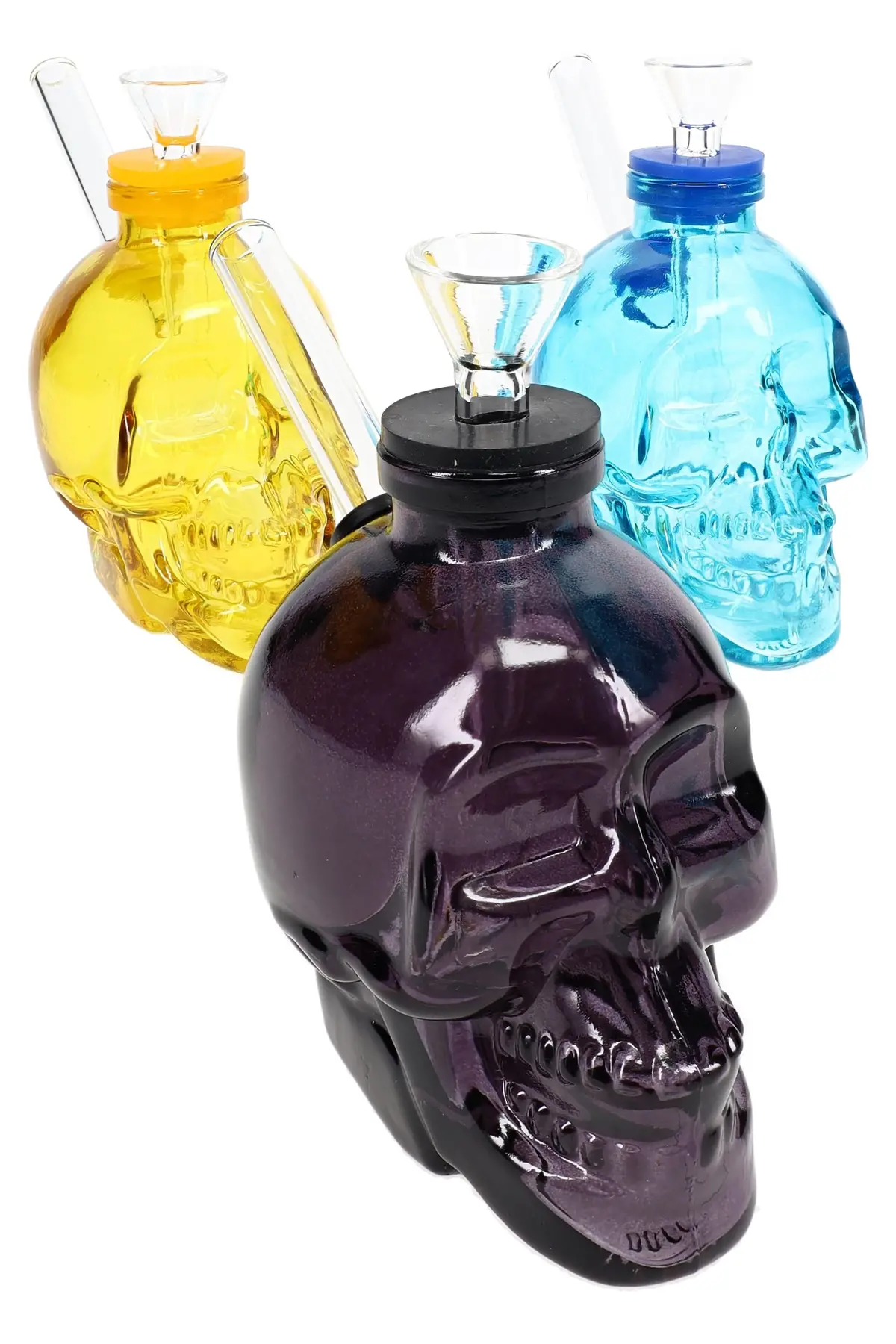 Colored Skull Glass Bong “Bone Bank” – 4″ 1