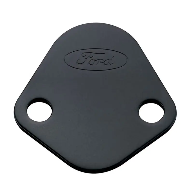 Ford Racing Fuel Pump Block Off Plate - Black Crinkle Finish W/ Ford Oval 1