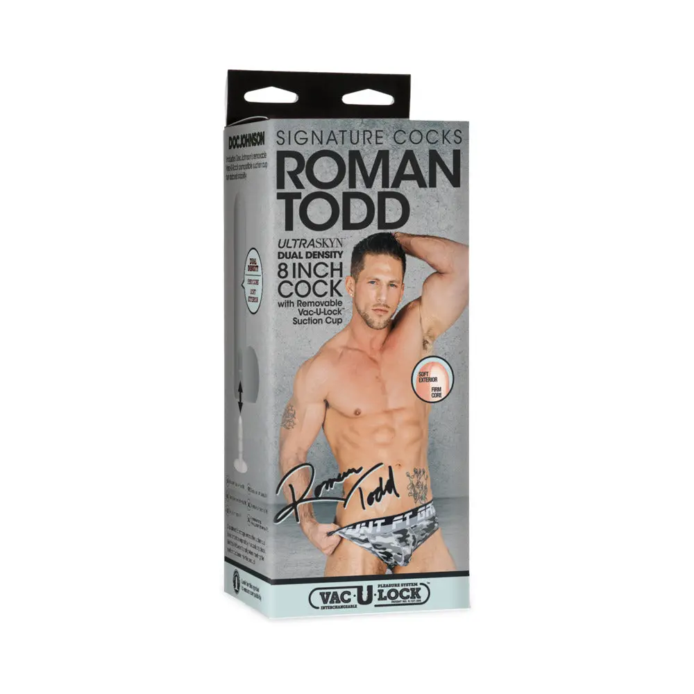 Signature Cocks Roman Todd Ultraskyn Cock With Removable Vac-U-Lock Suction Cup 8In Vanilla 1