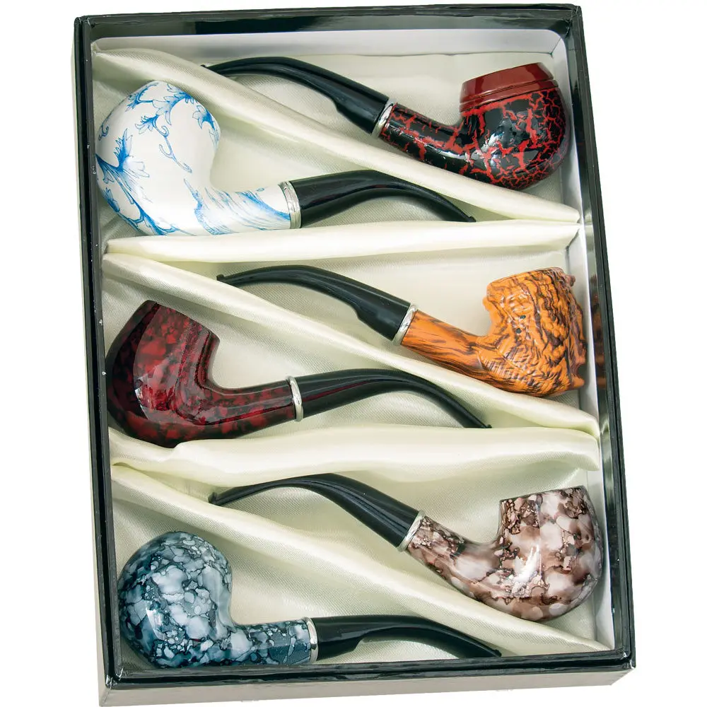 Fujima Sherlock Pipes - 5.5"/ Assorted Designs 6Pcs 1