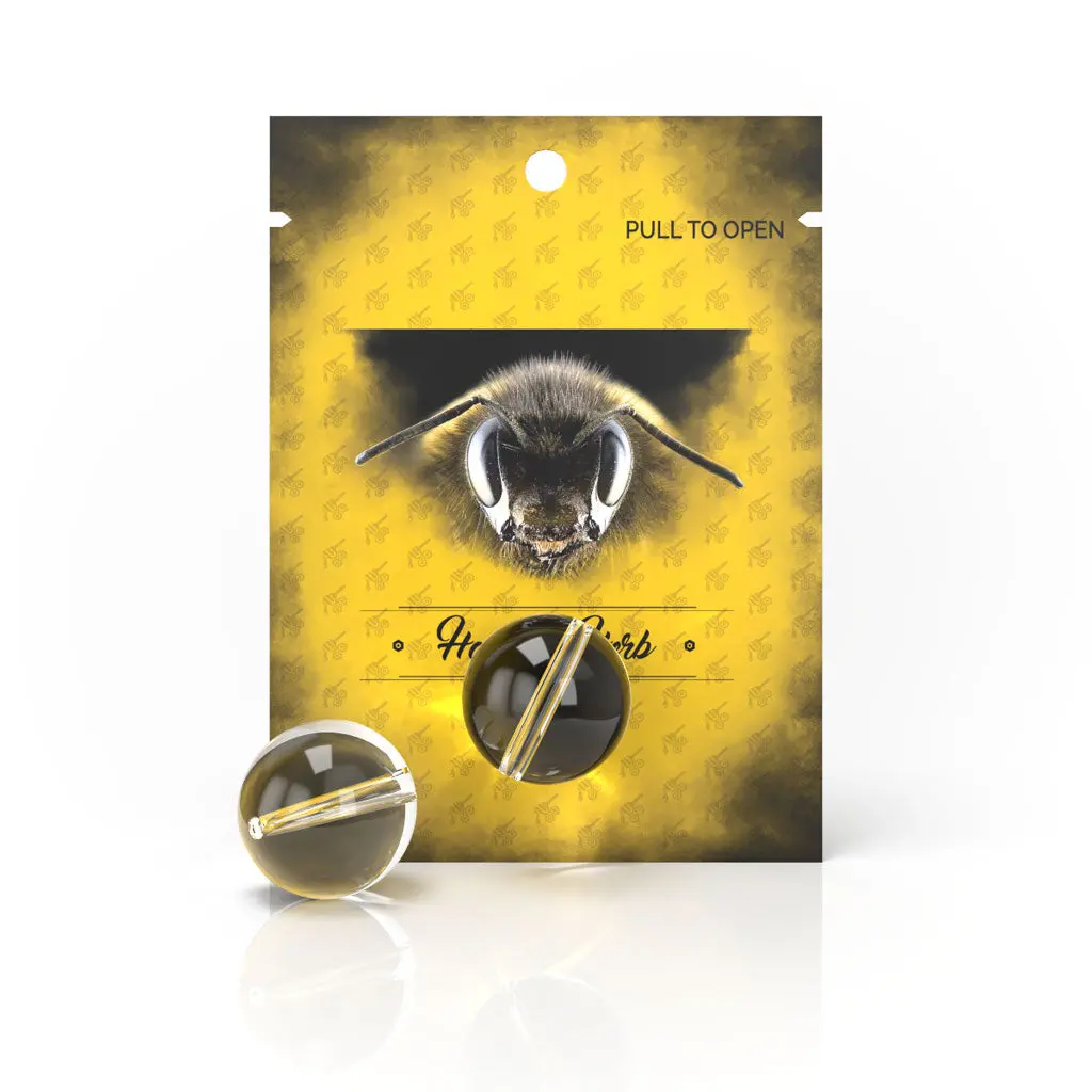 Honeybee Herb Xl Marble Carb Cap W Hole 1