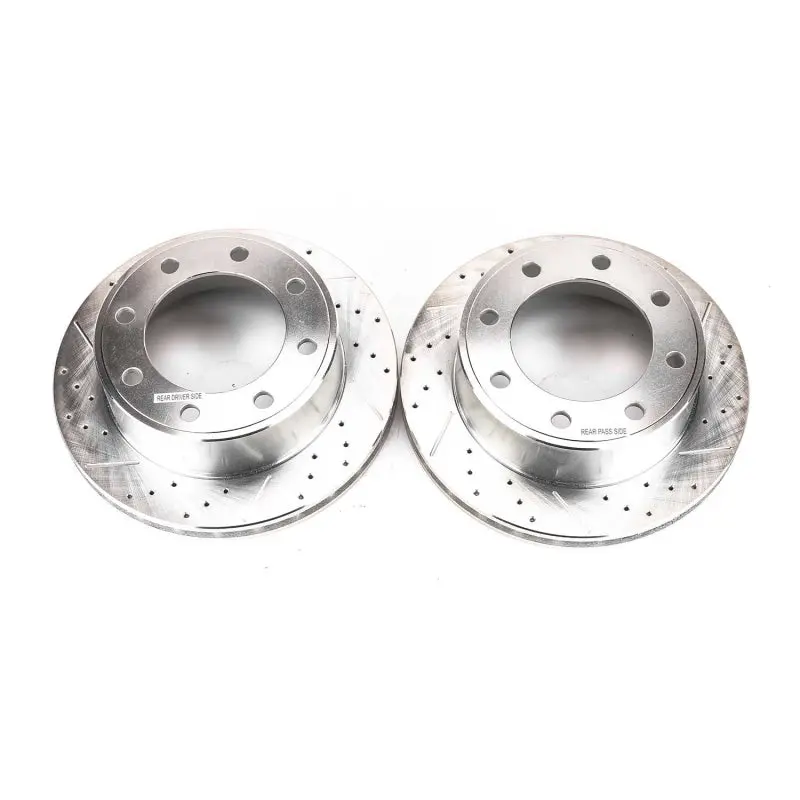 Power Stop 00-05 Ford Excursion Rear Evolution Drilled & Slotted Rotors - Pair 1