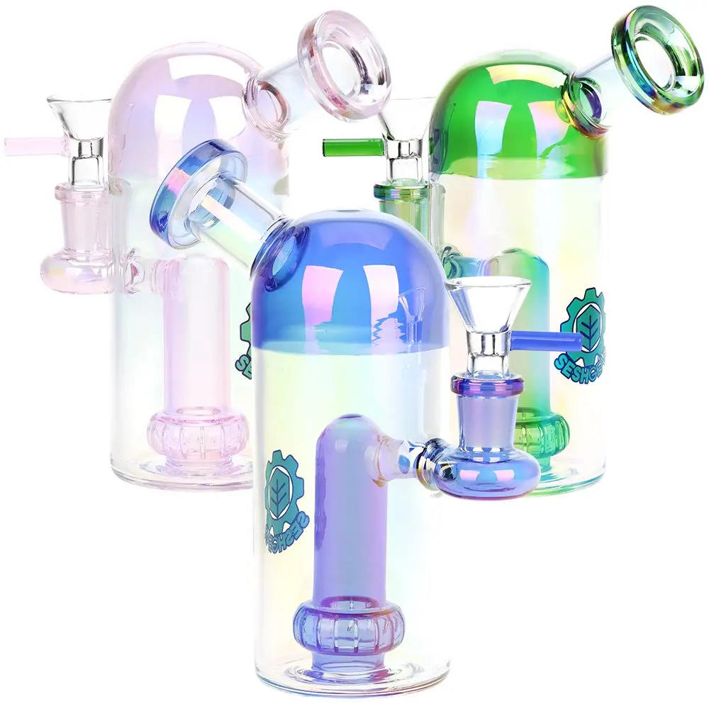 Seshgear Space Dome Showerhead Perc Electroplated Glass Water Pipe - 6.25" / 14Mm F / Colors Vary 1