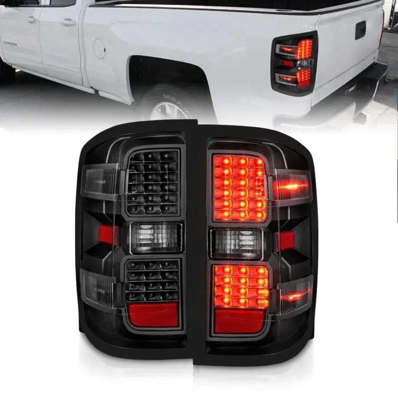 Anzo 15-19 Chevy Silverado 2500Hd/3500Hd (Factory Halogen Only) Led Tail Lights Black W/Clear Lens 1