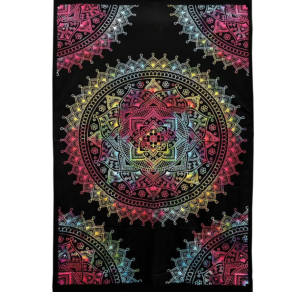 Trippy Sheetz Tie Dye Mandala Tapestry - 55"X85" 1