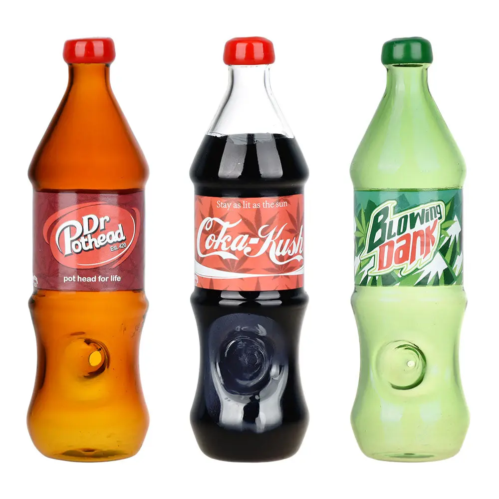 Dabtized Soda Buds Glass Hand Pipe - 5.5" / Designs Vary 1