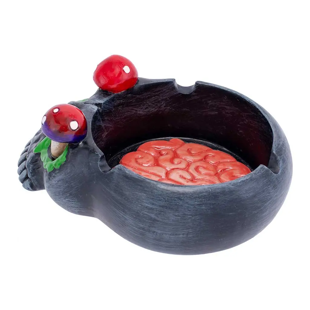 Black Skull Pink Brain & Mushroom Eyes Ashtray 1