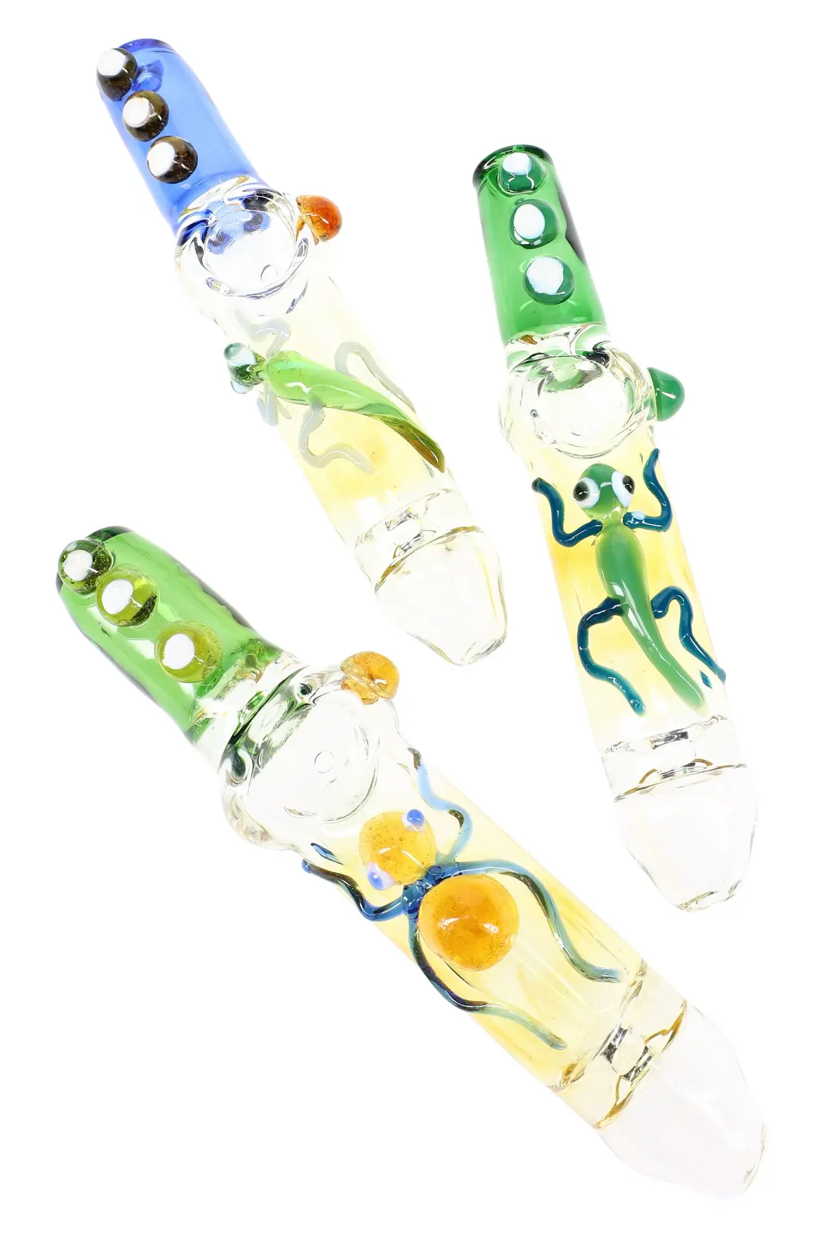 Color Changing Glass Critter Steamroller “Gecko Glide” – 7″ – Assorted Colors 1