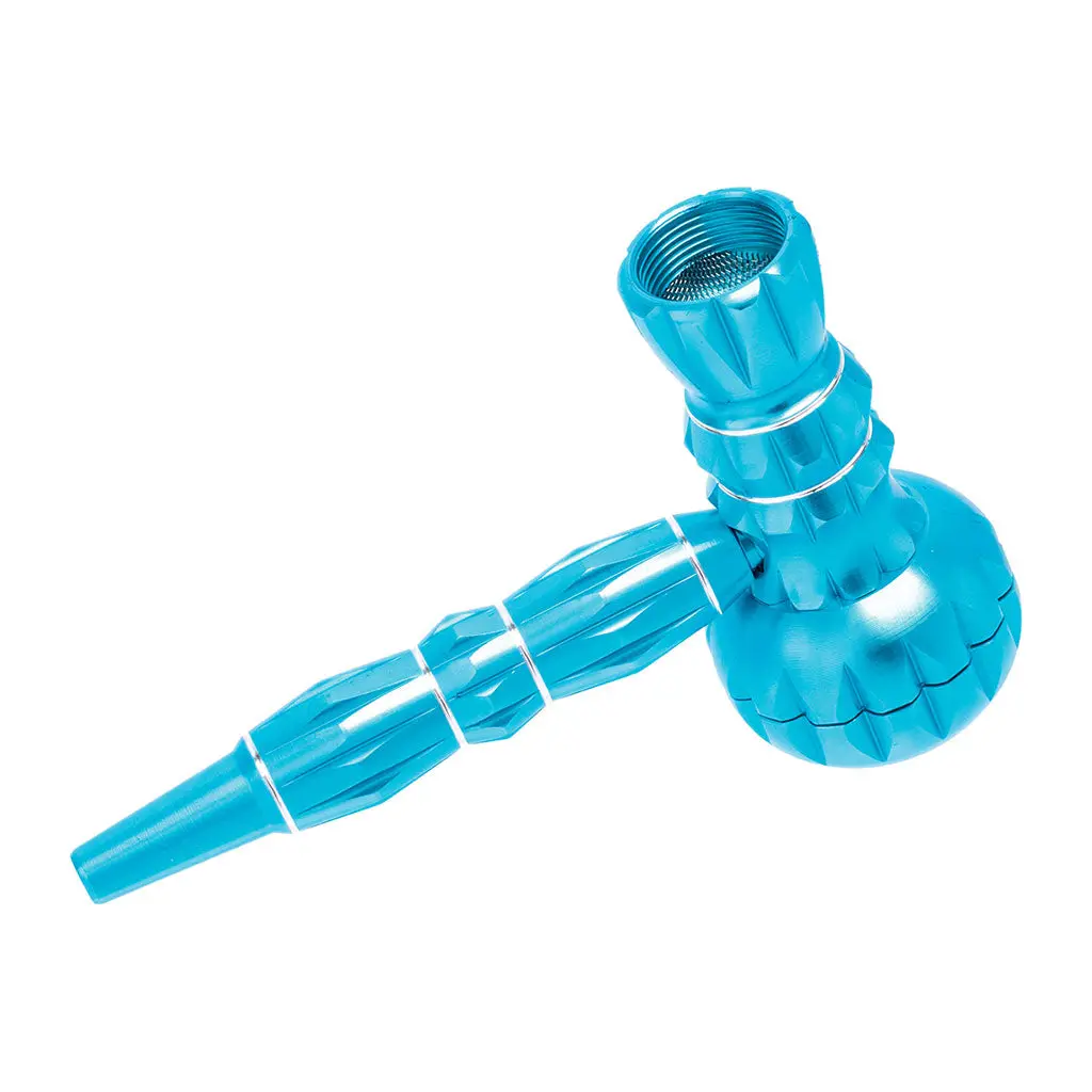 Aluminum Ribbed Smoking Pipe With Grinder 2