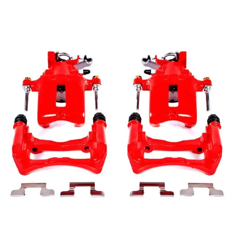Power Stop 05-14 Ford Mustang Rear Red Calipers W/Brackets - Pair 1