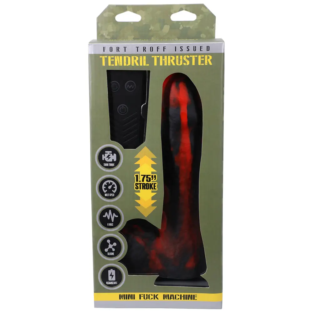 Fort Troff Tendril Thruster Mini Fuck Machine Rechargeable Remote-Controlled Silicone 8.5 In. Thrusting Dildo Red/Black 1