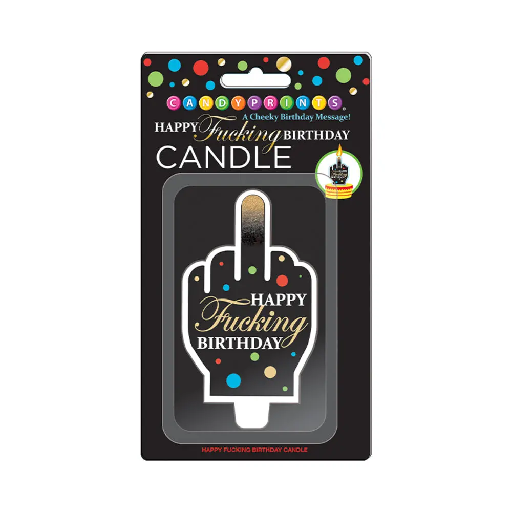 Happy Fucking Birthday Middle Finger Candle 1