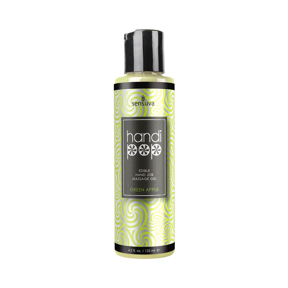 Sensuva Handipop Edible Massage Gel Green Apple 4.2 Oz 1