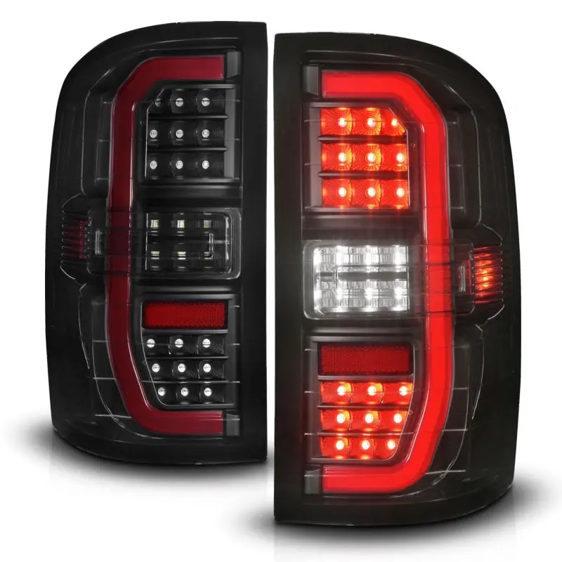 Anzo 14-18 Gmc Sierra 1500 Full Led Taillights Black Housing Smoke Lens (W/C Light Bars) 2