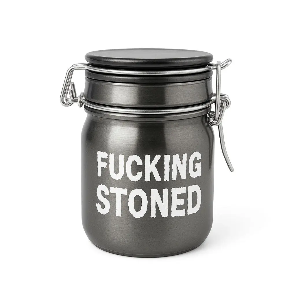 Fucking Stoned Mini Herb Jar – Compact Airtight Glass Storage Container