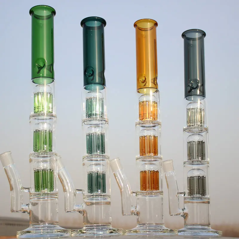 Triple Tree Percolator Glass Water Pipe 19" 1