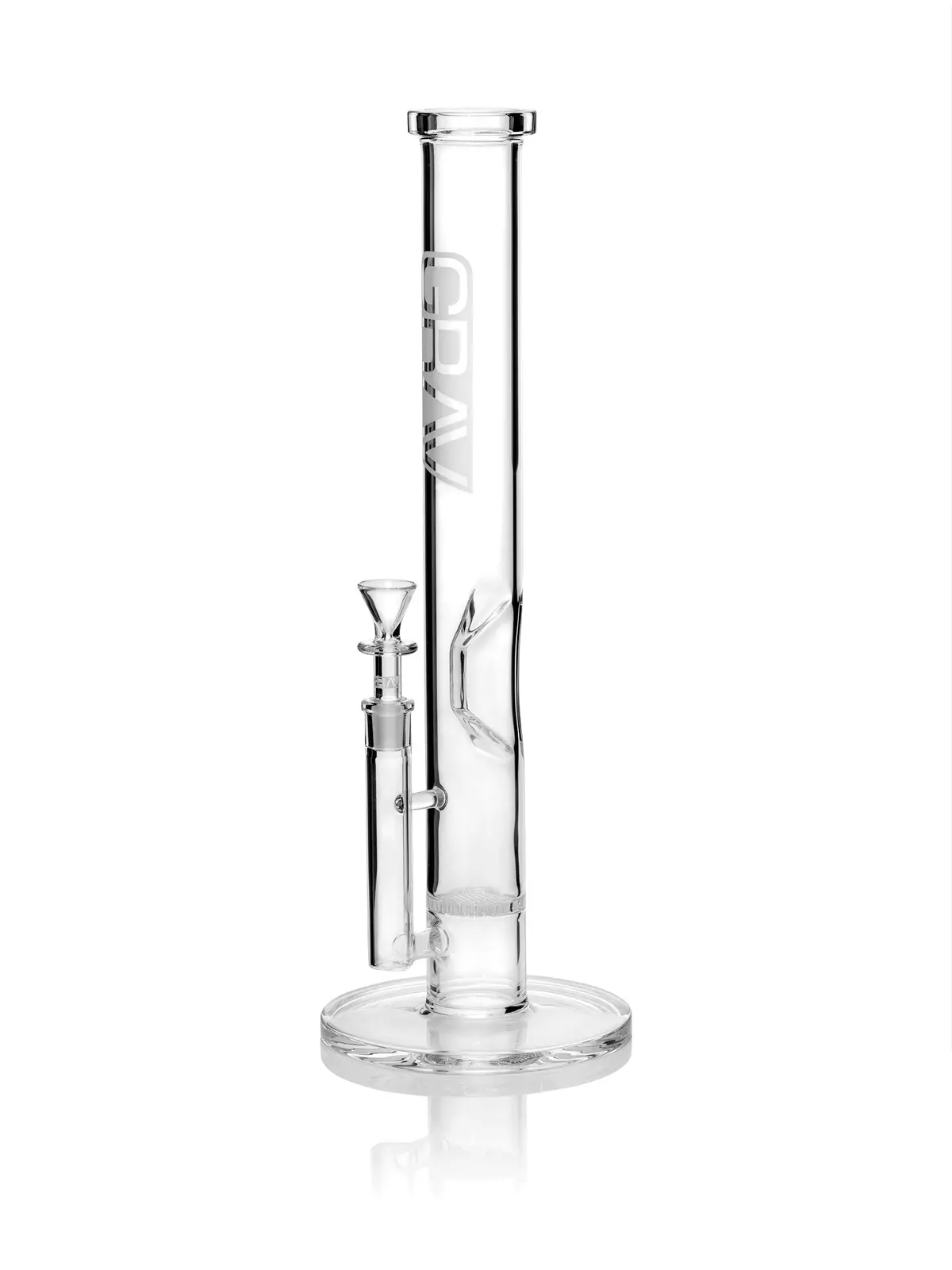 Grav® Large, Clear Straight Base W/ Disc Water Pipe 1