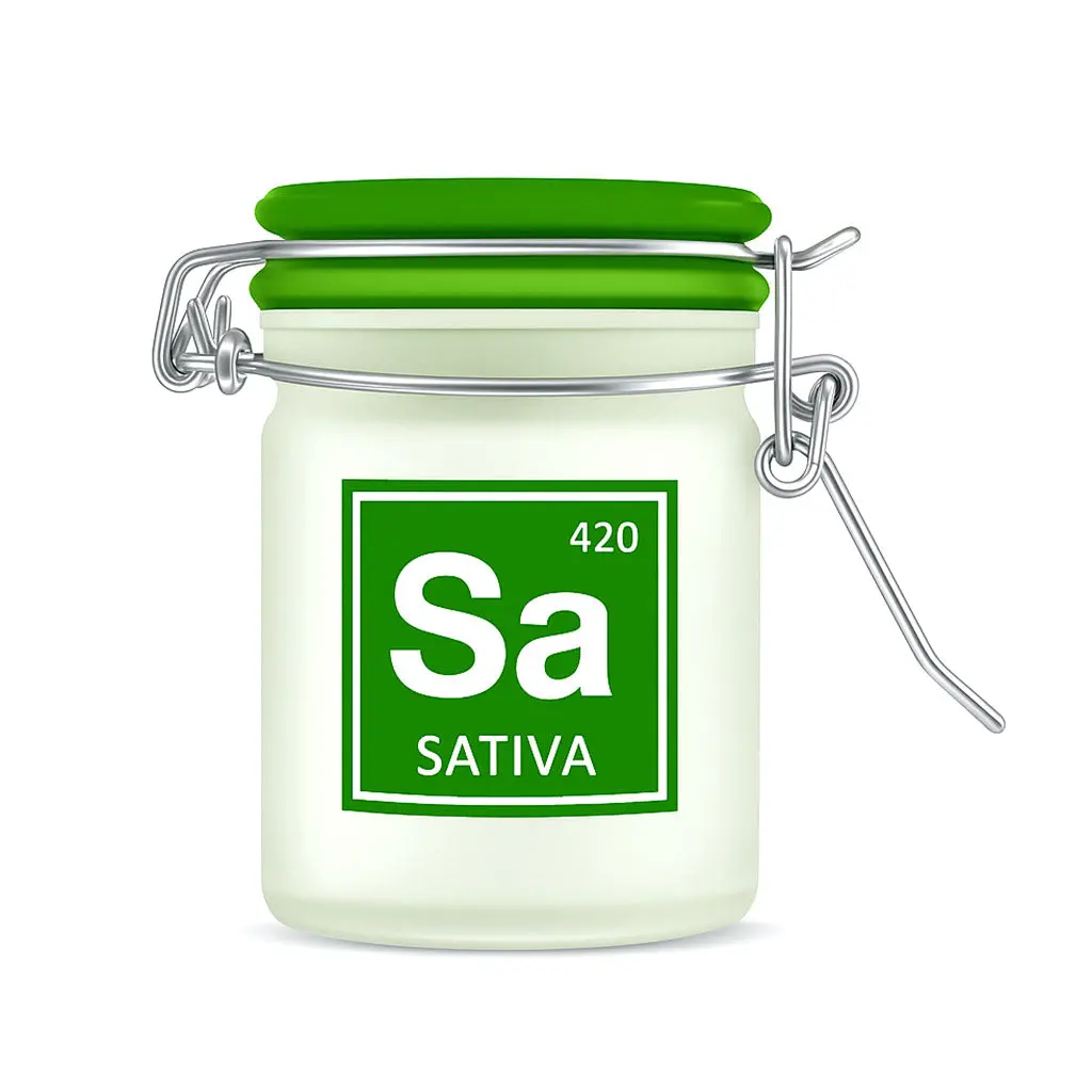 420 Sativa Periodic Symbol Airtight Storage Jar 1